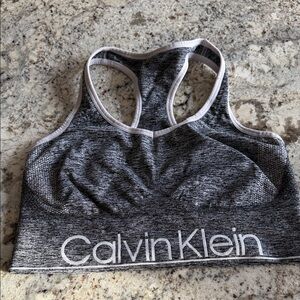 Calvin Klein Heather Gray Seamless Racerback Sports Bra